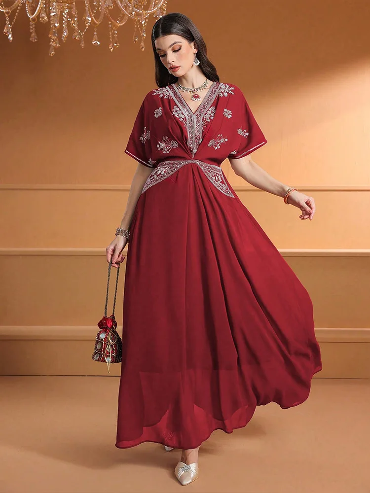 Turkey Women Fashion - Robe longue col en V pour