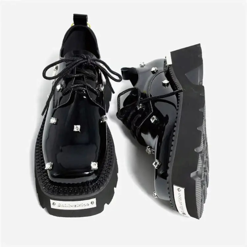 Women'S Fashion Sandals - Mocassins à plateforme en cristal pour
