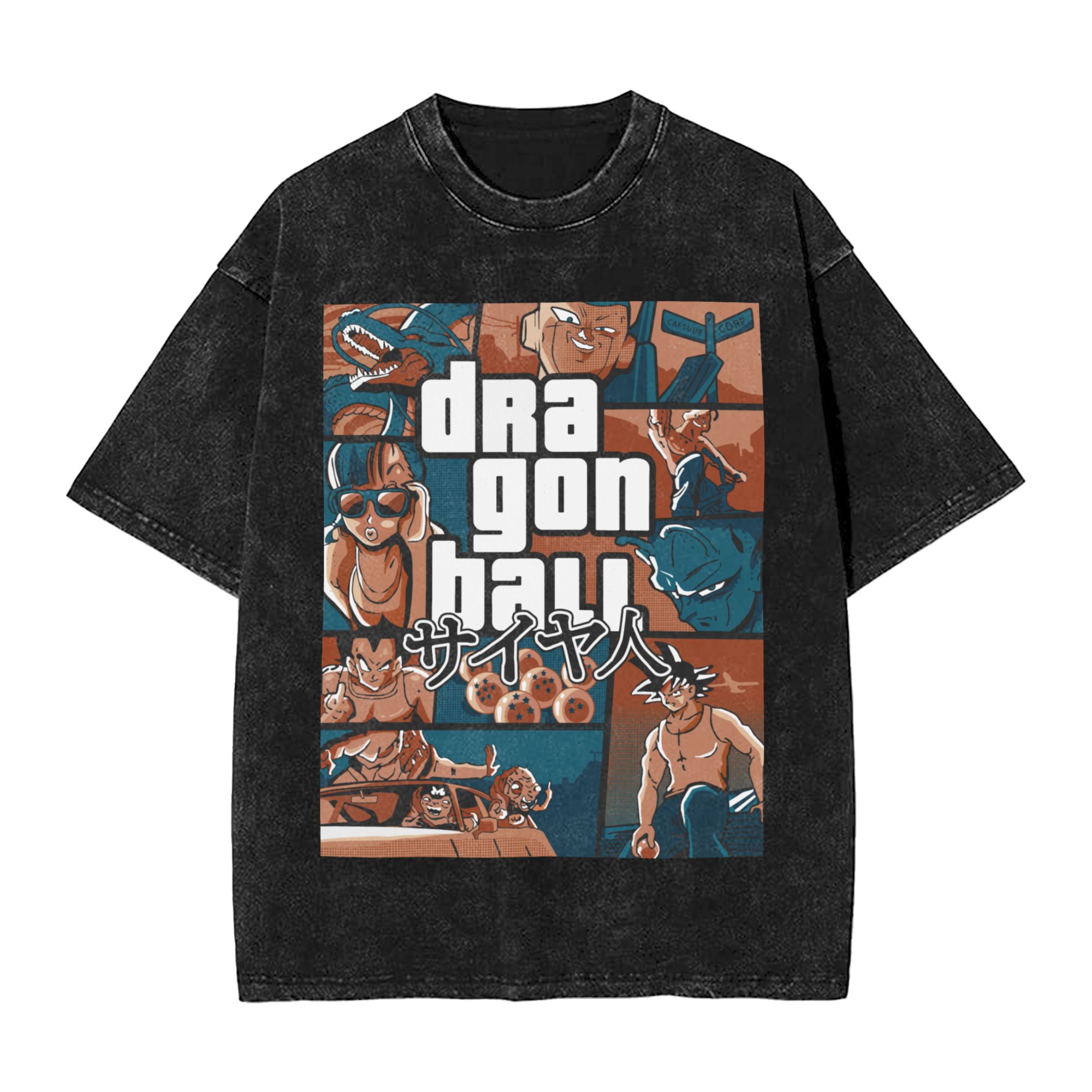 Women Fashion Png - T-shirts lavés Grand Theft Dragon Ball