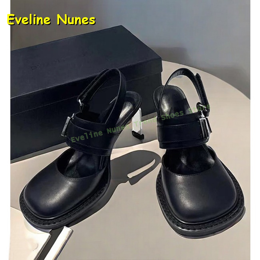Women'S Fashion Sandals - Sandales Mary Jane noires à bout