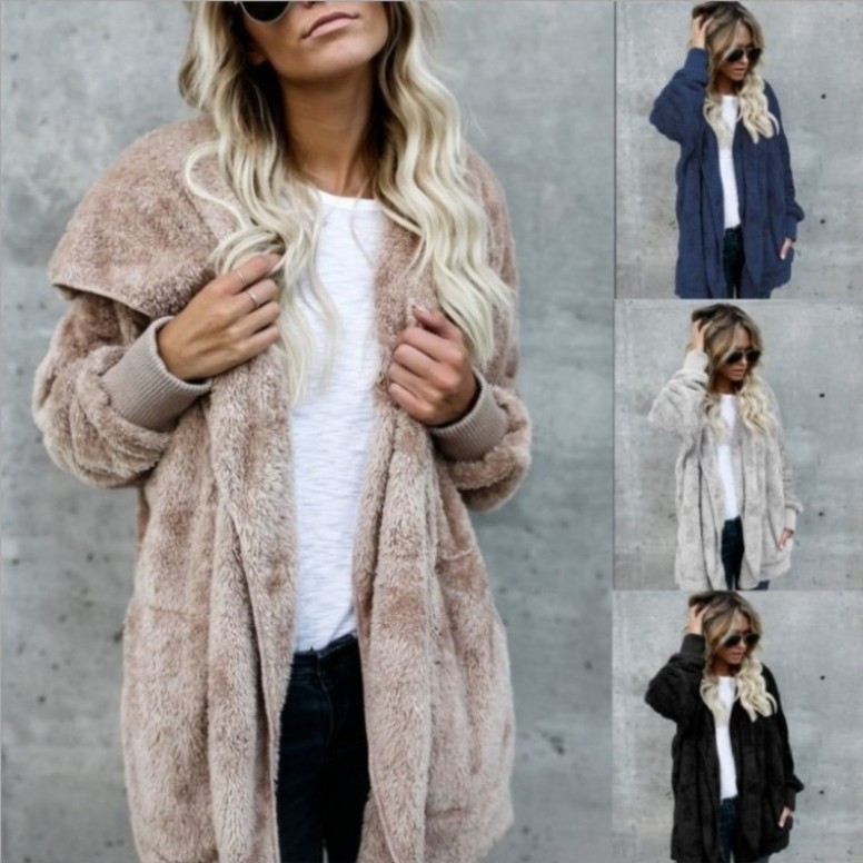 Sherpa Coat Women - Manteau chaud en fausse fourrure en