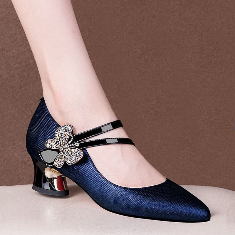 Women'S Fashion Vogue - FHC – talons mi-hauts en cuir