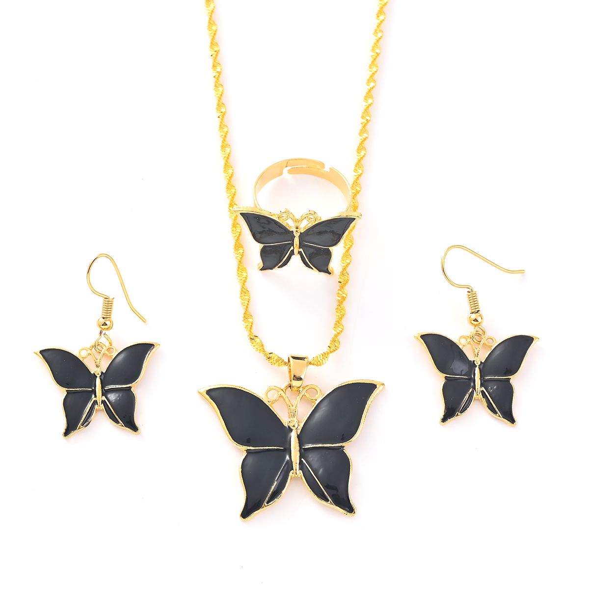 Women Fashion Png - Mn-Ensemble de Bijoux Pendentif Papillon, Colliers,