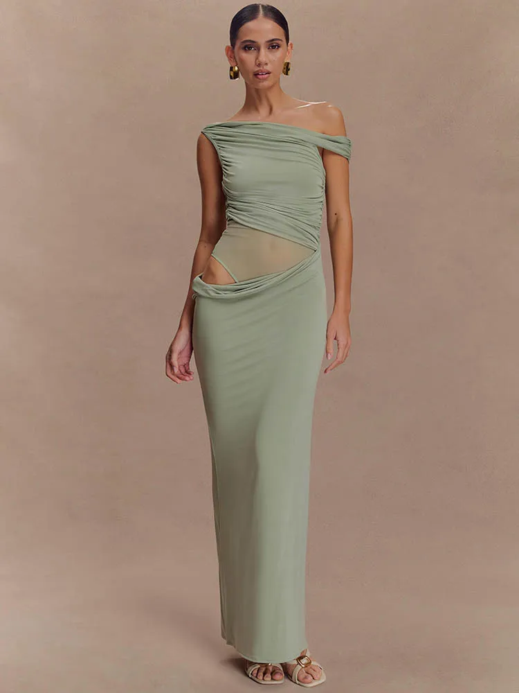 Women'S Fashion In 1920 - Une épaule Slinky Sexy robe Maxi