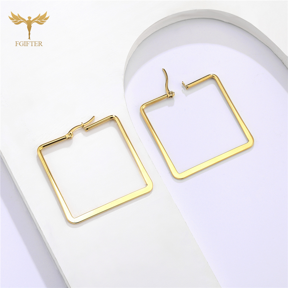 Women'S Fashion Retailers - Paire de boucles d'oreilles créoles carrées