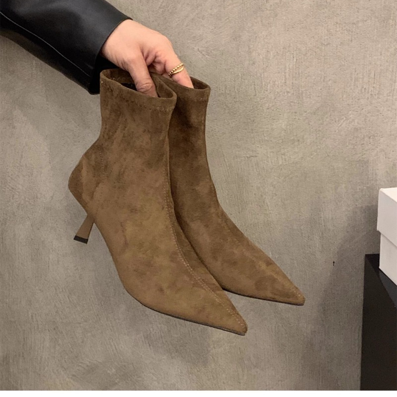 Women'S Fashion Socks - Bottines en daim extensible pour femmes,