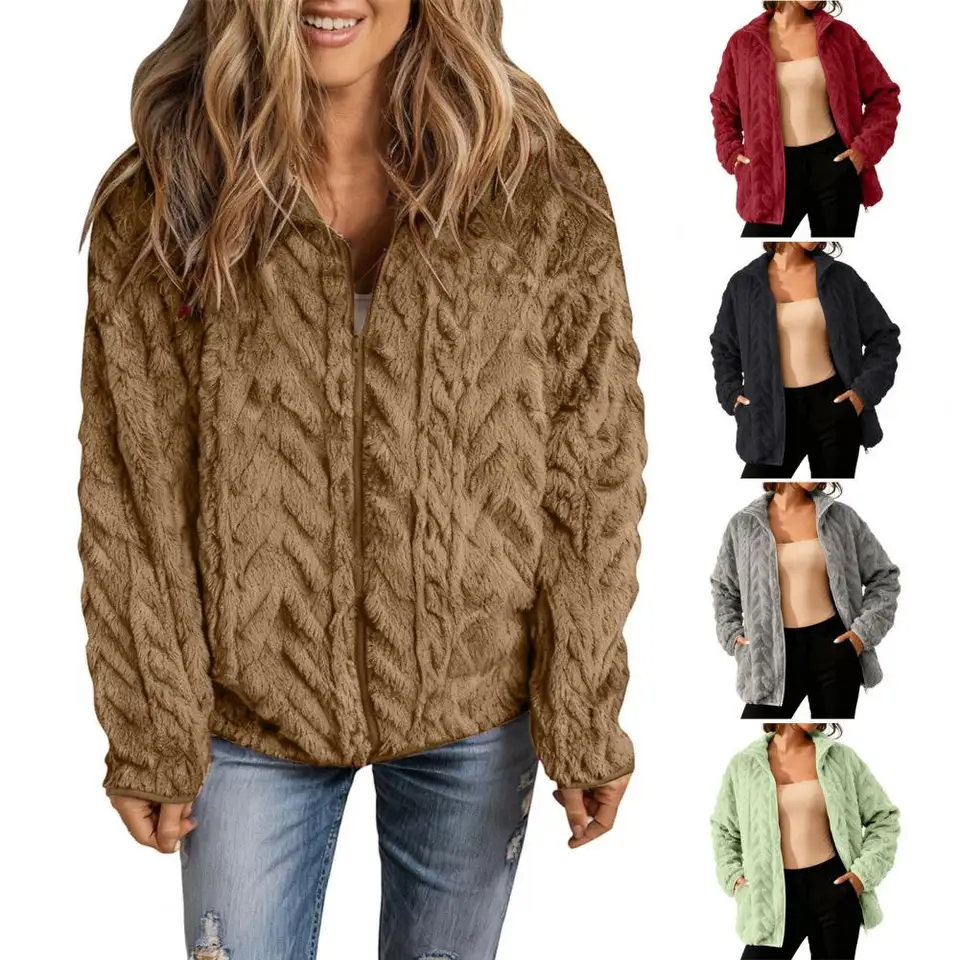 Sherpa Coat Women - Manteau d'hiver pour femme en polaire