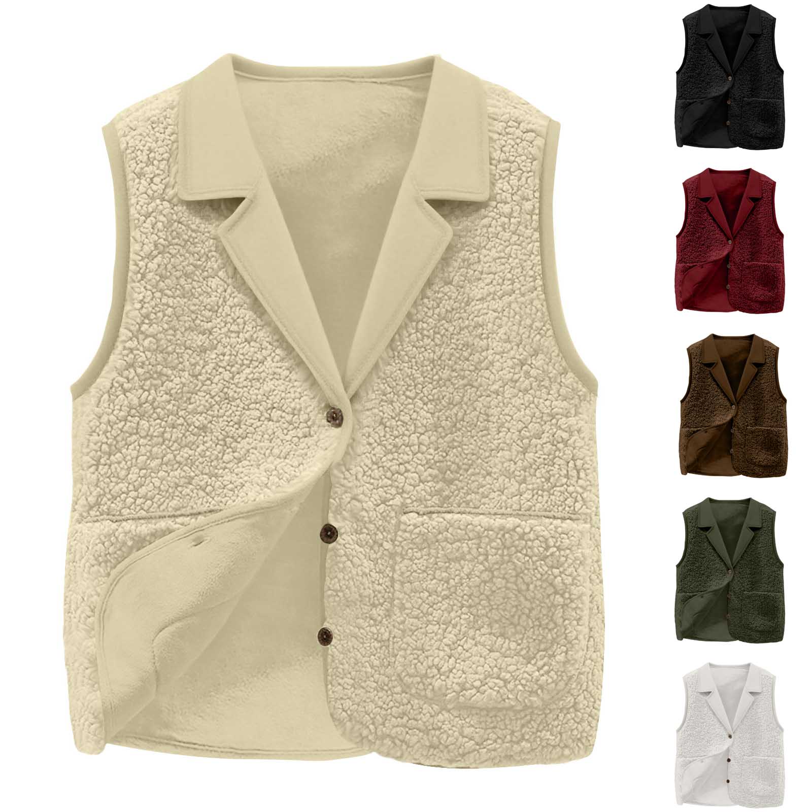 Sherpa Coat Women - Gilet polaire Sherpa pour femmes, col