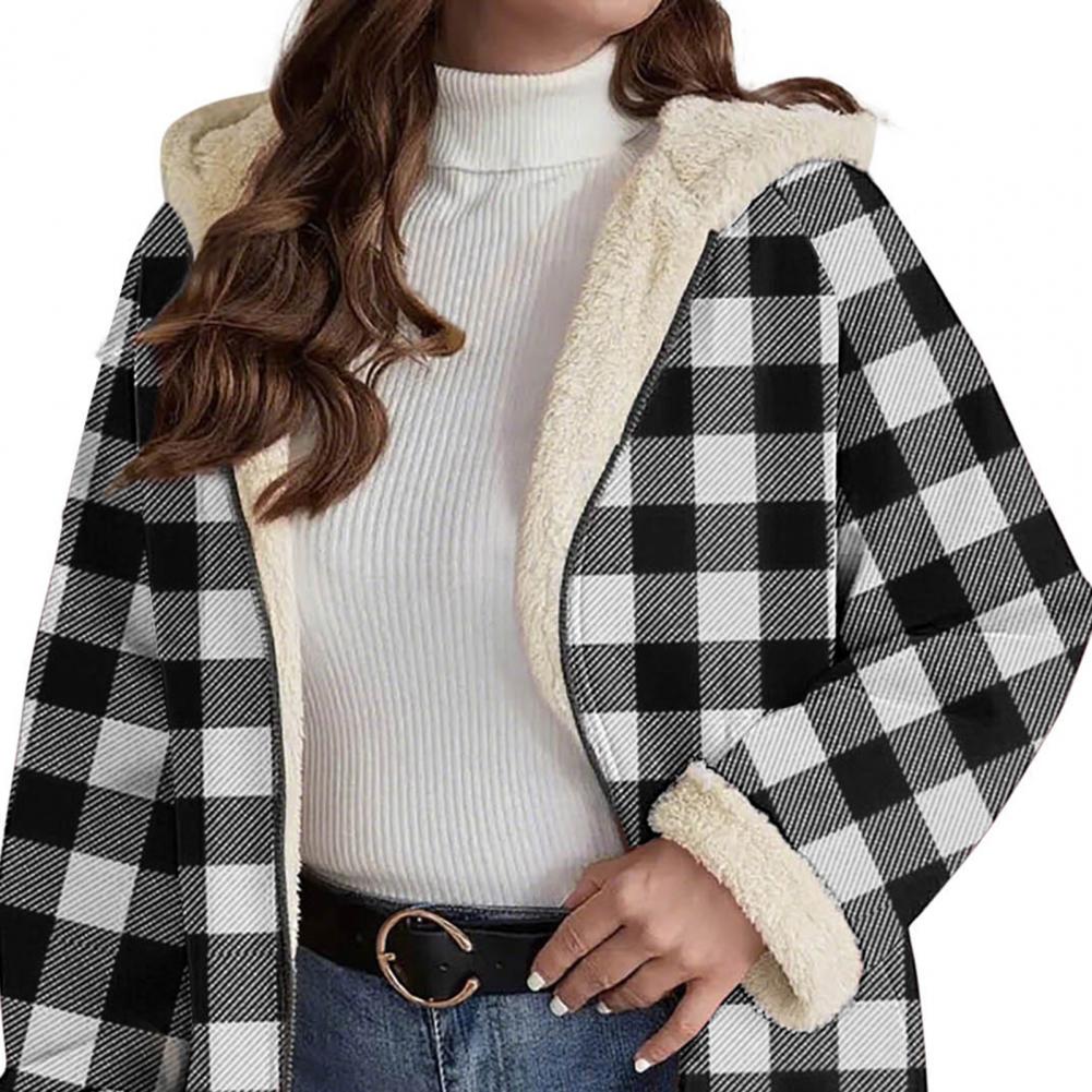 Veste en sherpa à carreaux pou - Sherpa Coat Women avis et prix
