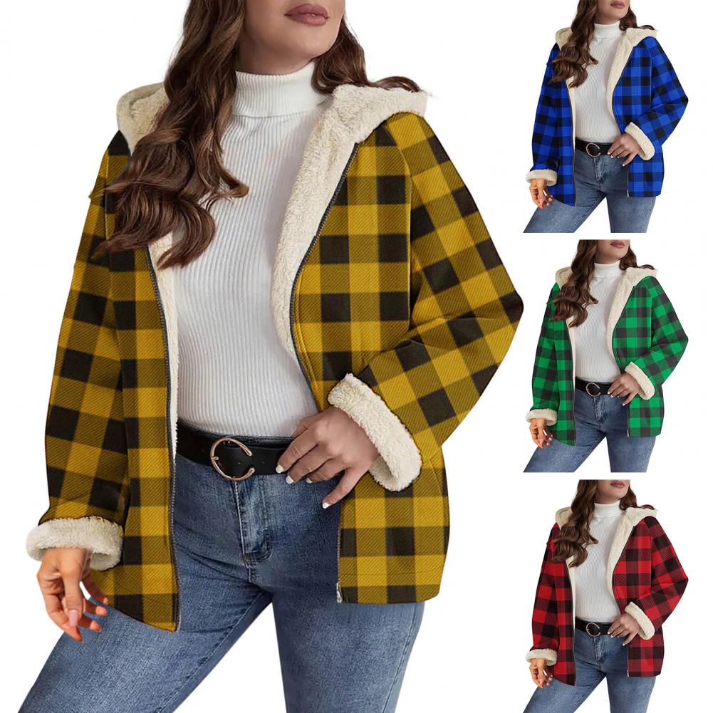 Veste en sherpa à carreaux pou - Sherpa Coat Women avis et prix