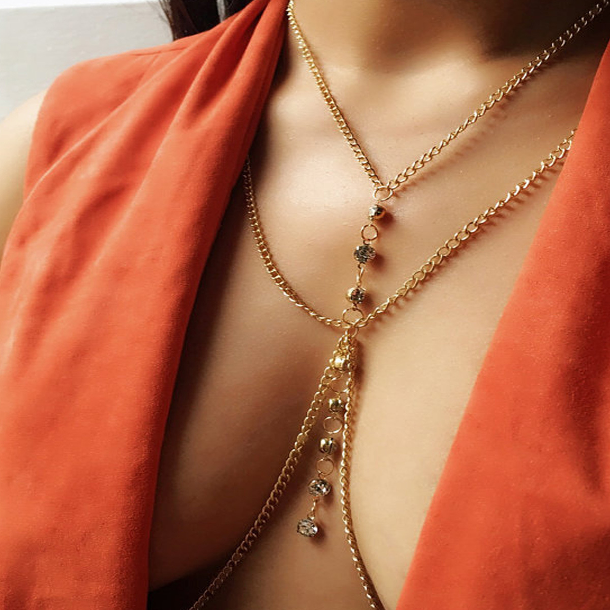 Chaîne de poitrine ronde en cr - Women'S Fashion Harness avis et prix