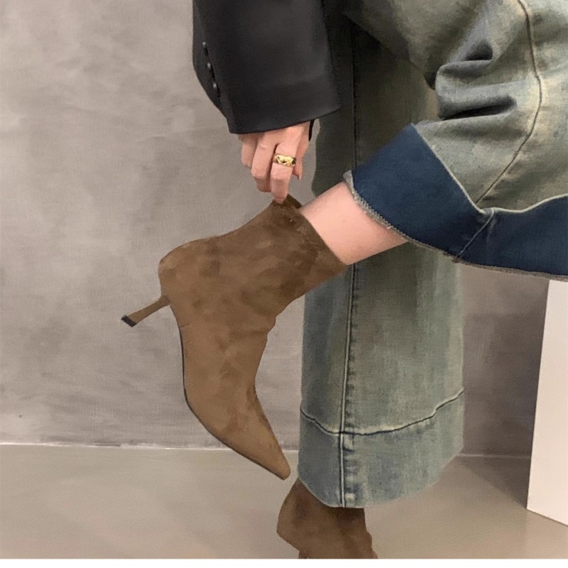 Bottines en daim extensible po - Women'S Fashion Socks avis et prix