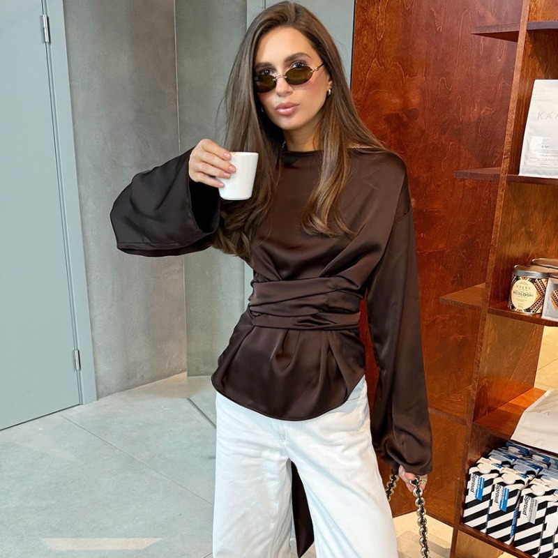 Chemisier élégant marron à nou - Women'S Fashion Vogue avis et prix