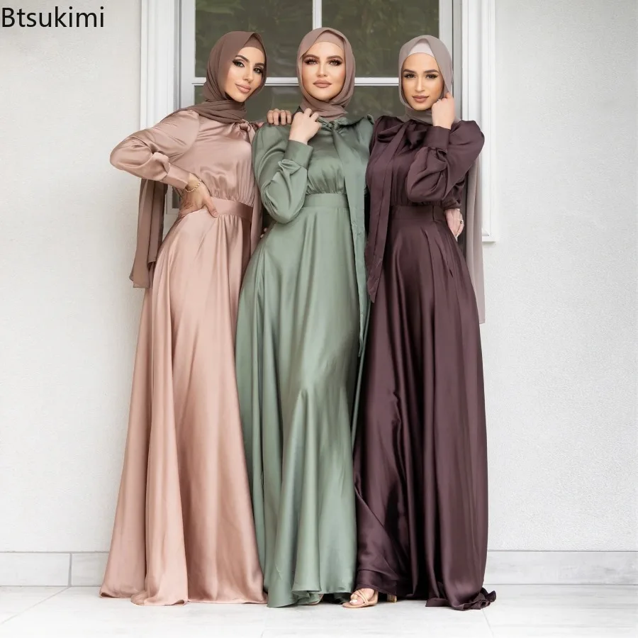 Robe élégante en satin pour fe - Turkey Women Fashion avis et prix